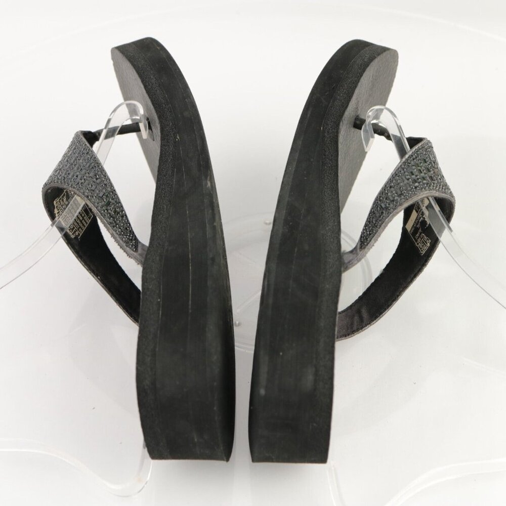 Skechers Womens Vinyasa-Stone Candy Sandal Size 9 Black Thong Flip Flop Slide - Picture 8 of 11